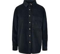 Urban Classics Women's Tb3755-ladies Corduroy Oversized Shirt, Black, S/Plus Tall