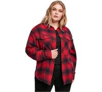 Urban Classics Women's Tb3767-ladies Check Overshirt Shirt, Dark Blue/red, 3XL