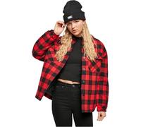 Urban Classics Women's Tb4007-ladies Flanell Padded Overshirt Jackets, Black/red, 5XL