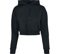 Urban Classics Women's Tb4081-ladies Short Terry Hoody Hooded Sweatshirt, Black, M