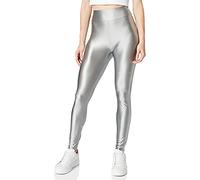 Urban Classics Women's Tb4344-ladies Highwaist Shiny Metallic Leggings Trouser, Dark Silver, M