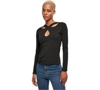 Urban Classics Women's Tb5479-ladies Crossed Cut Out Longsleeve T-Shirt, Black, M