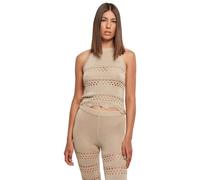 Urban Classics Women's Tb5495-ladies Short Crochet Knit Neckholder Top Cami Shirt, softseagrass, L