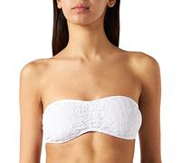 Urban Classics Women's Tb586-ladies Laces Bandeau Top, 1.3 cm, White, S Kurz