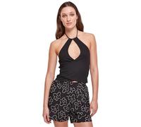 Urban Classics Women's Tb5974-ladies Short Wraped Neckholder Top Cami Shirt, Black, Large