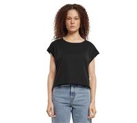 Urban Classics Women's Tb6114-Ladies Organic Open Edge Tee T-Shirts, Black, XXL