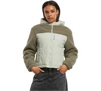 Urban Classics Women's Tb7071-ladies Sherpa Crinkle Nylon Mix Jacket Lightweight, Palegreen/Stone Green, S