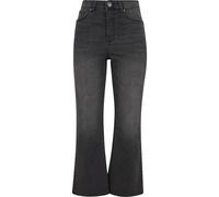 Urban Classics Women's Tb7103-ladies Cropped Flared Denim Pants Jeans, Black Washed, W26