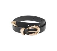 Urban Classics Women's Tb7211-chunky Buckle Loop Synthetic Leather Belt, Black/Gold, S-M
