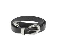 Urban Classics Women's Tb7211-chunky Buckle Loop Synthetic Leather Belt, Black/Silver, L/XL