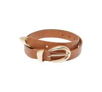 Urban Classics Women's Tb7211-chunky Buckle Loop Synthetic Leather Belt, Brown/Gold, L/XL