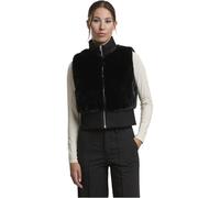 Urban Classics Women's Tb7933-ladies Cropped Faux Fur Vest, Black, M