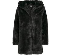 Urban Classics Women's Teddyjacke Plüsch Mantel aus Fleece-Ladies Hooded Teddy Coat Parka, Black, XXXXL
