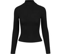 Urban Classics Women's Turtleneck Longsleeve 2x1 Rib Slim Black