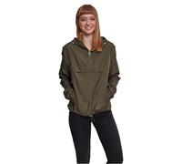Urban Classics Women's Windbreaker Pullover Rain Jacket Hooded Water-Repellent Dark Olive XS