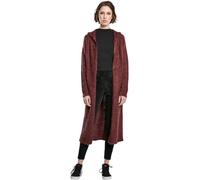 Urban Classics Women's Women's Feather Cardigan Hooded Sweatshirt, Cherry, XS UK
