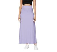Urban CoCo Elastic Waist A-Line Long Maxi Skirt Below Knee for Women, Lavender, M