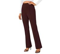 Urban CoCo Stretchy Work Pants Bootcut Yoga Pants Petite Slacks for Office Casual, Burgundy, M