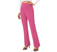 Urban CoCo Stretchy Work Pants Bootcut Yoga Pants Petite Slacks for Office Casual, Rose, XL