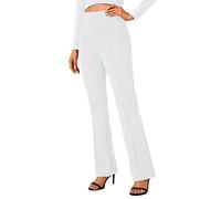 Urban CoCo Stretchy Work Pants Bootcut Yoga Pants Petite Slacks for Office Casual, White, XL