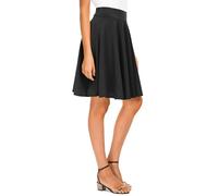 Urban CoCo Women's Basic Midi Skirt Versatile Stretchy Flared Casual High Waisted Skirt, Black, XL