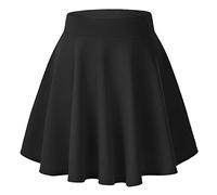 Urban CoCo Women's Basic Solid Versatile Stretchy Flared Casual Mini Skater Skirt (Medium, Black)