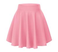 Urban CoCo Women's Basic Versatile Stretchy Flared Casual Mini Skater Skirt, Pink, Medium