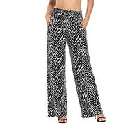 Urban CoCo Women's Boho Palazzo Pants Wide Leg Beach Pants High Waisted Lounge Pants with Pockets, #11, S