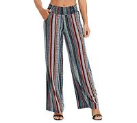 Urban CoCo Women's Boho Palazzo Pants Wide Leg Beach Pants High Waisted Lounge Pants with Pockets, #14, M