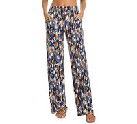 Urban CoCo Women's Boho Palazzo Pants Wide Leg Beach Pants High Waisted Lounge Pants with Pockets, P9, Large