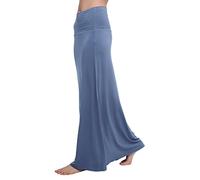 Urban Coco Women's Casual Ruched Stretchy High Waist A-Line Skirt Pleated Flared Midi Skirt, Greyish Blue, XL
