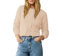 Urban CoCo Women's Crew Neck Cropped Cardigan Sweaters Long Sleeve Open Front Button Down Shrug Sweater Jackets, Nude Khaki, S