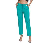 Urban CoCo Women's Elastic Waisted Dress Pants Business Work Casual Stretch Slacks with Pockets, Turquoise Blue, M