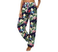 Urban CoCo Women's Floral Print Summer Boho Pants Harem Beach Vacation Pants, #12, S