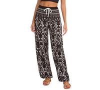 Urban CoCo Women's Floral Print Summer Boho Pants Harem Beach Vacation Pants, #21, S