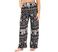 Urban CoCo Women's Floral Print Summer Boho Pants Harem Beach Vacation Pants, #24, XL