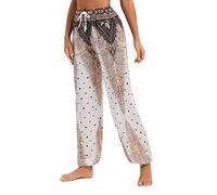 Urban CoCo Women's Floral Print Summer Boho Pants Harem Beach Vacation Pants, #30, Large