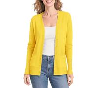 Urban CoCo Women's Lightweight Button Front Cardigan Sweaters V-Neck Classic Knit Sweater with Pockets, Lemon Yellow, XXL