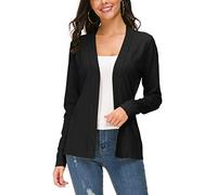 Urban CoCo Women's Long Sleeve Open Front Knit Cardigan Sweater - black - XX-Large