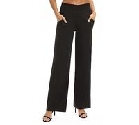 Urban CoCo Women's Solid Wide Leg Palazzo Lounge Pants Casual Straight Leg High Waist Stretch Pants, Black, Medium