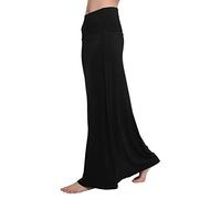 Urban CoCo Women's Stylish Spandex Comfy Fold-Over Flare Long Maxi Skirt - Black - Medium