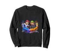 Urban Color Clash Creative Street Graphic Sweatshirt