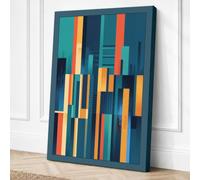 Urban Colour Rhythm Geometric Canvas Wall Art Print 24x16 Inch (61 x 41 cm)