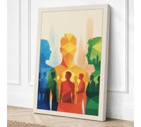 Urban Community Modern Canvas Wall Art Print 24x16 Inch (61 x 41 cm)