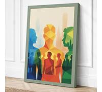 Urban Community Modern Canvas Wall Art Print 30x20 Inch (76 x 51 cm)