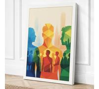 Urban Community Modern Canvas Wall Art Print 36x24 Inch (91 x 61 cm)