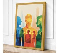 Urban Community Modern Canvas Wall Art Print 36x24 Inch (91 x 61 cm)