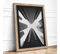 Urban Convergence Minimalist Framed Wall Art Print A3 (42×29.7cm) Oak,