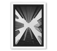 Urban Convergence Minimalist Framed Wall Art Print A4 (29.7×21cm) White, Wall Decor for Living Room, Bedroom, Office & Home, Ready to Hang, Art Gift