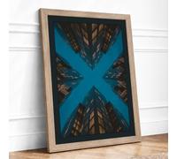 Urban Convergence Modern Framed Wall Art Print A4 (29.7×21cm) Oak, Wall Decor for Living Room, Bedroom, Office & Home, Ready to Hang, Art Gift